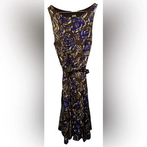 NWOT Eva Franco Purple Rose Sleeveless Dress Anthropologie Size 6